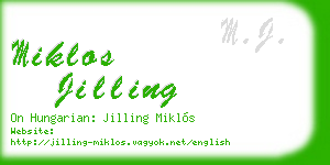 miklos jilling business card